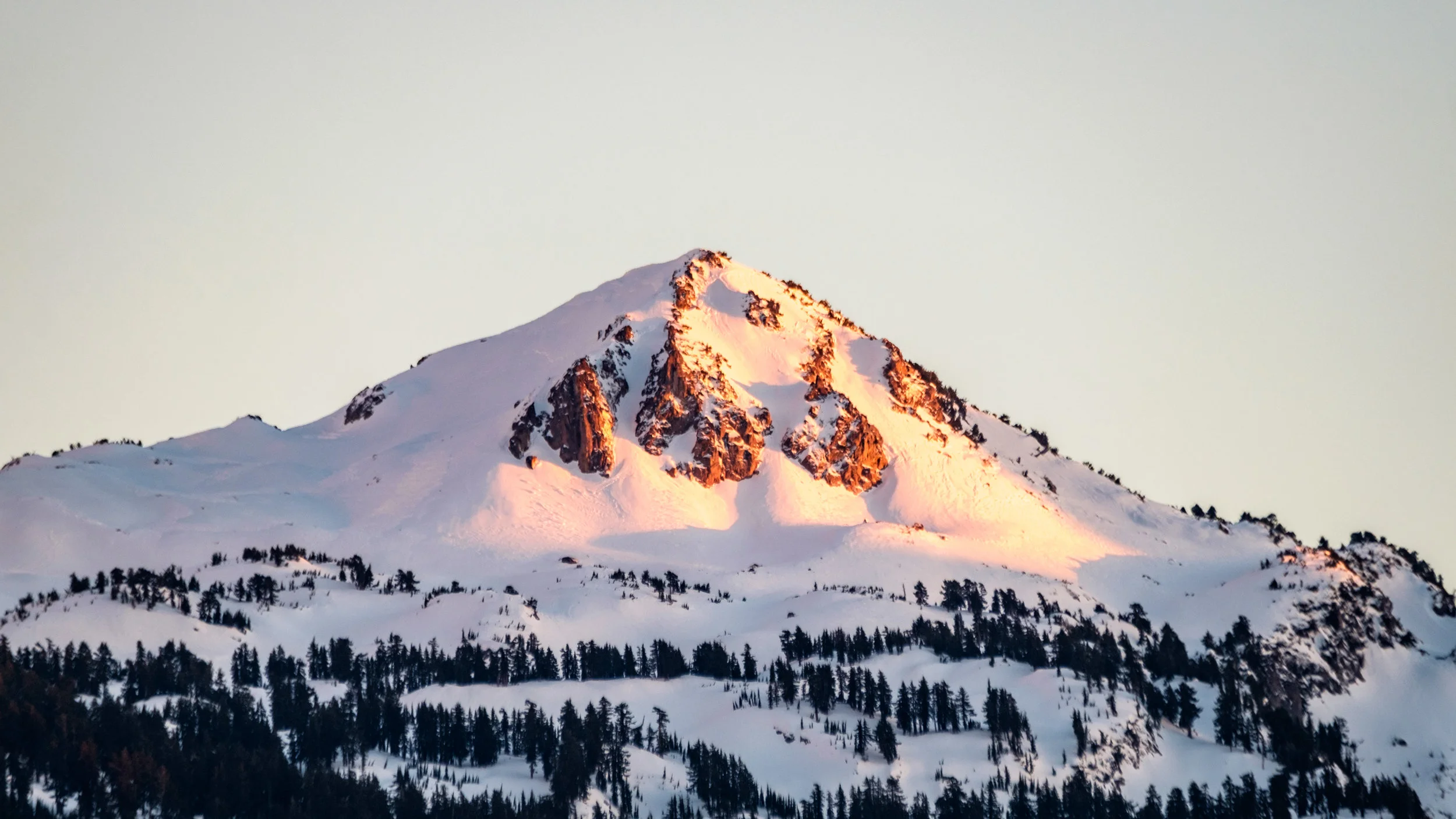 Lassen Peak under alpenglow. 