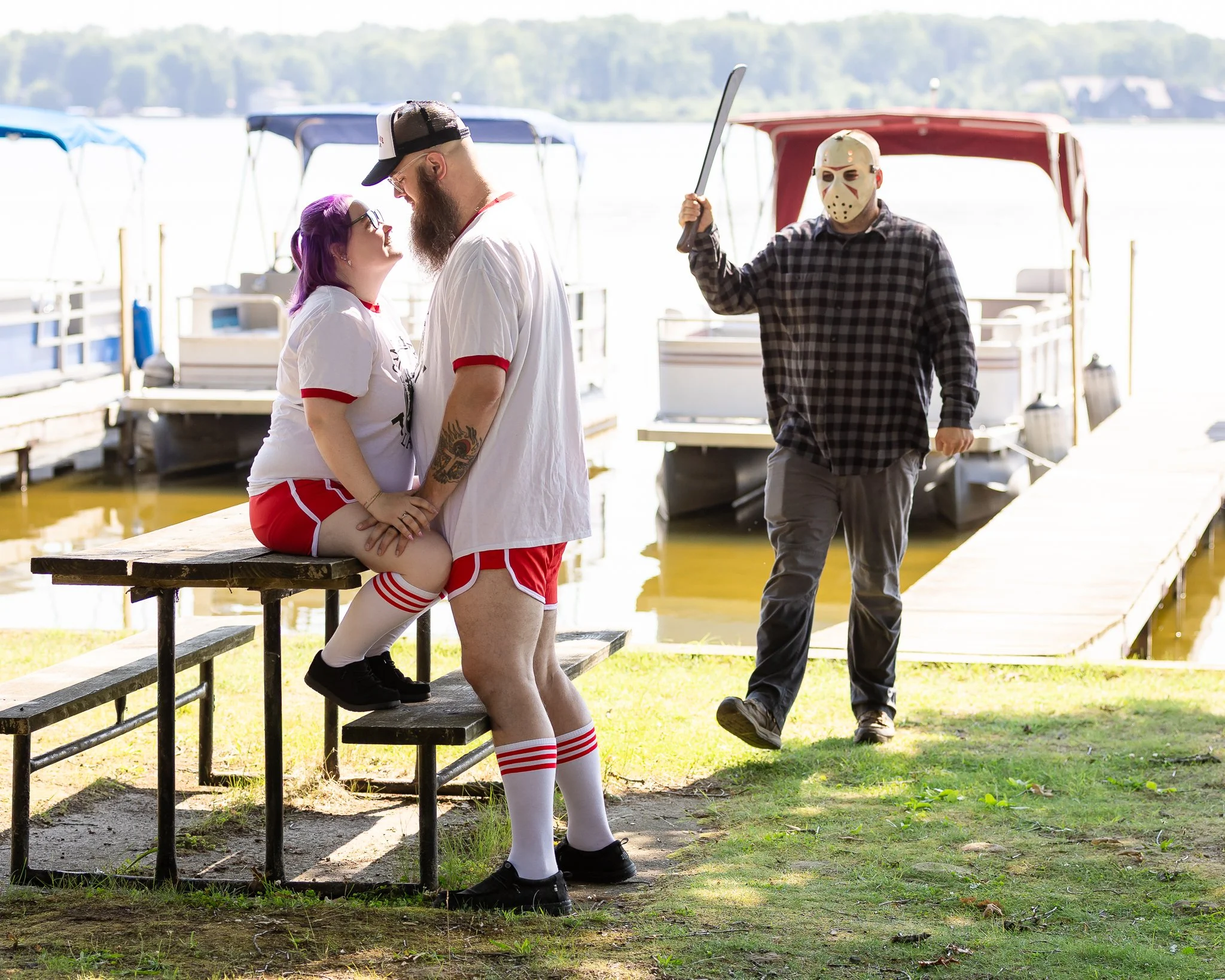 Love, Laughter &amp; A Little Horror | Brittany &amp; Casey's Ferwerda’s Bass Lake Resort Engagement Session