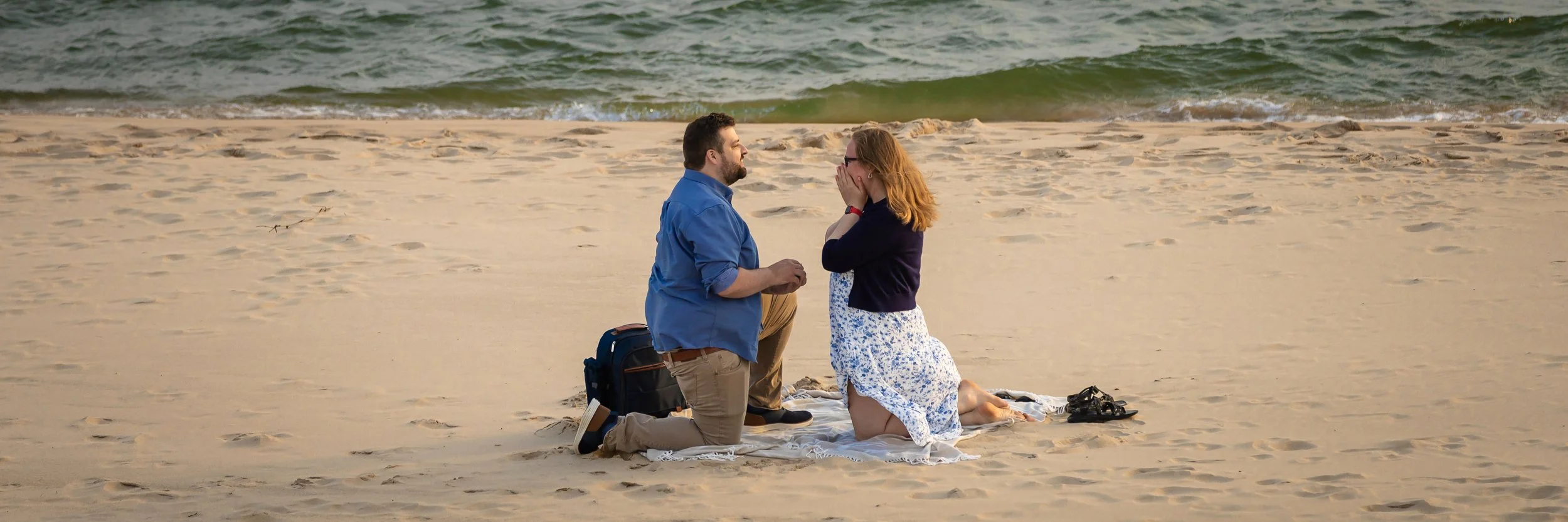 Logan &amp; Rachel's Surprise Beach Proposal | Benona Township Park Engagement
