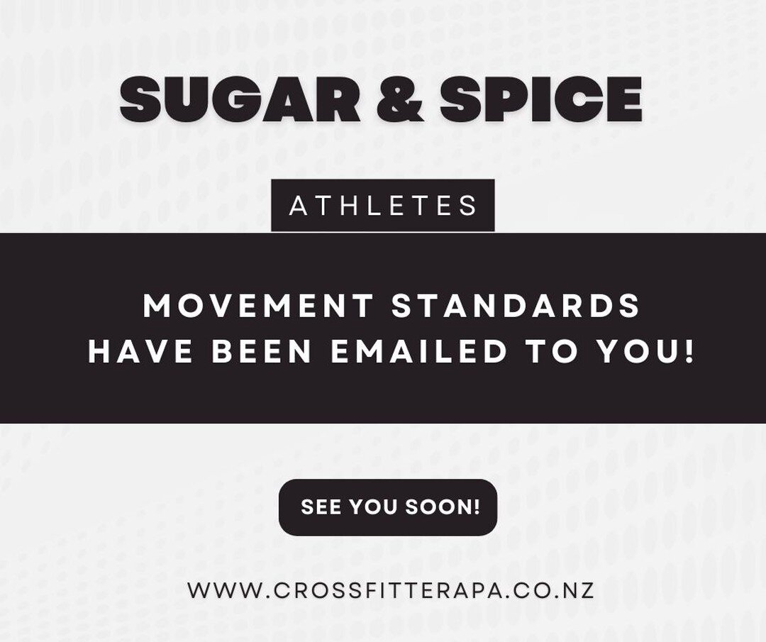 🤩 Athletes - Movement Standards have been emailed to you. Please check your spam in case its gone in there! 🤩
.
#sugarandspice2022 #mixedpairs #crossfitterapa #battlegroundeventsnz2022 #beginners #scaled #intermediate #rx #mastersrxandscaled