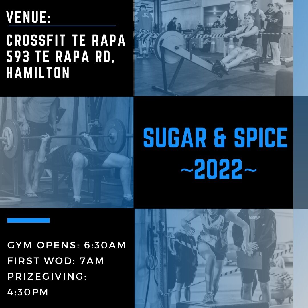 🏠 ADDRESS of VENUE 🏠
CrossFit Te Rapa
593 Te Rapa Road
Hamilton
.
*Tell your supporters......Please park on surrounding streets*
.
DO NOT PARK DOWN THE DRIVEWAY or OUTSIDE ROBERT HARRIS or GUTHRIE BOWRON 😁
.
#sugarandspice2022 #mixedpairs #crossfi