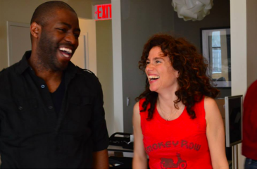 Vieve Price and Chukwuma Obasi in rehearsal for There's Something About America
