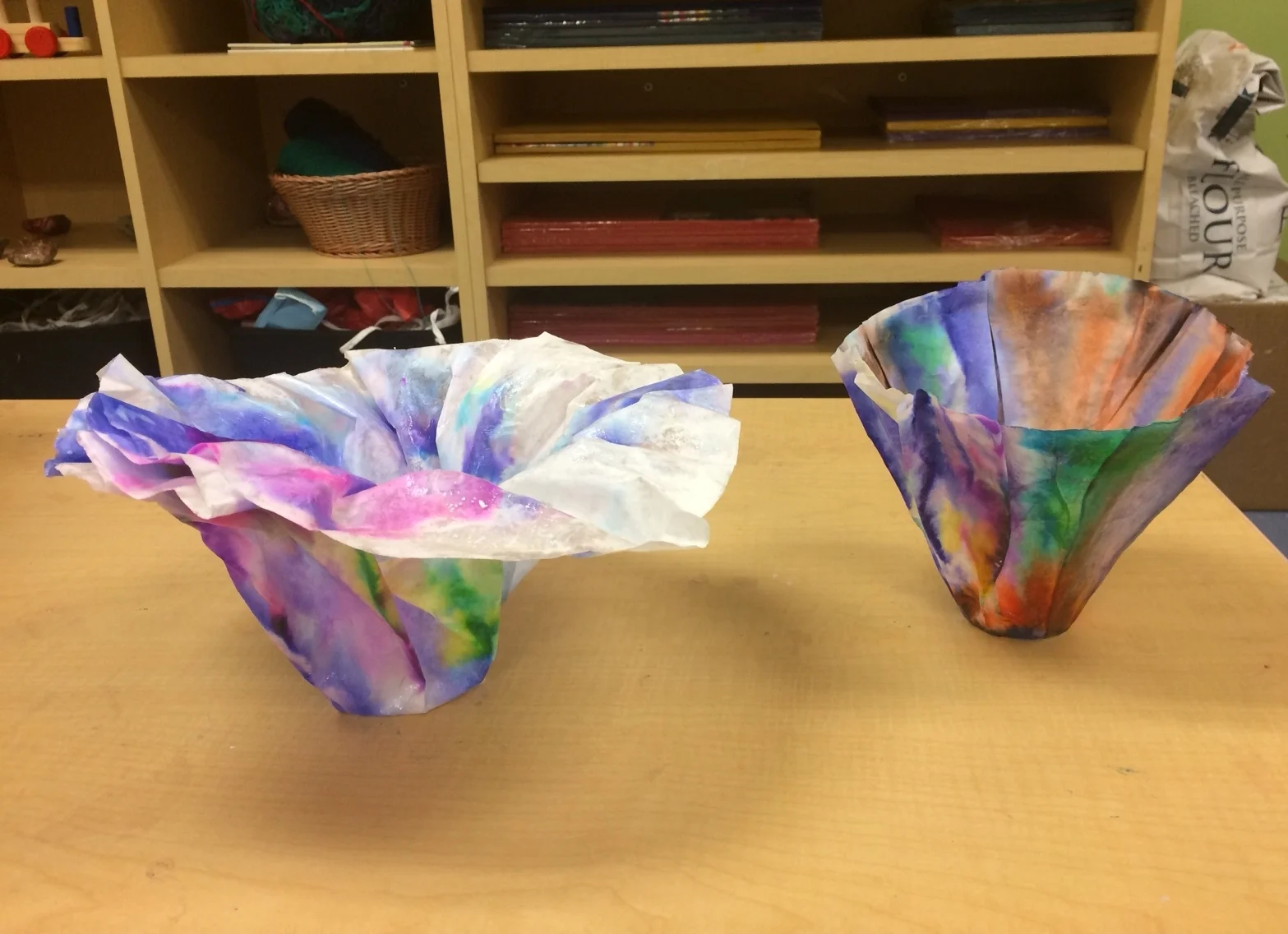 Chihuly Inspired Paper Vases