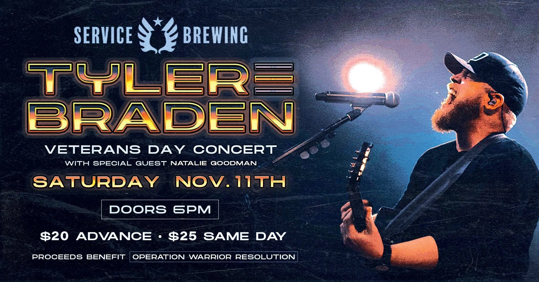 Tyler Braden Veterans Day Concert at Service Brewing