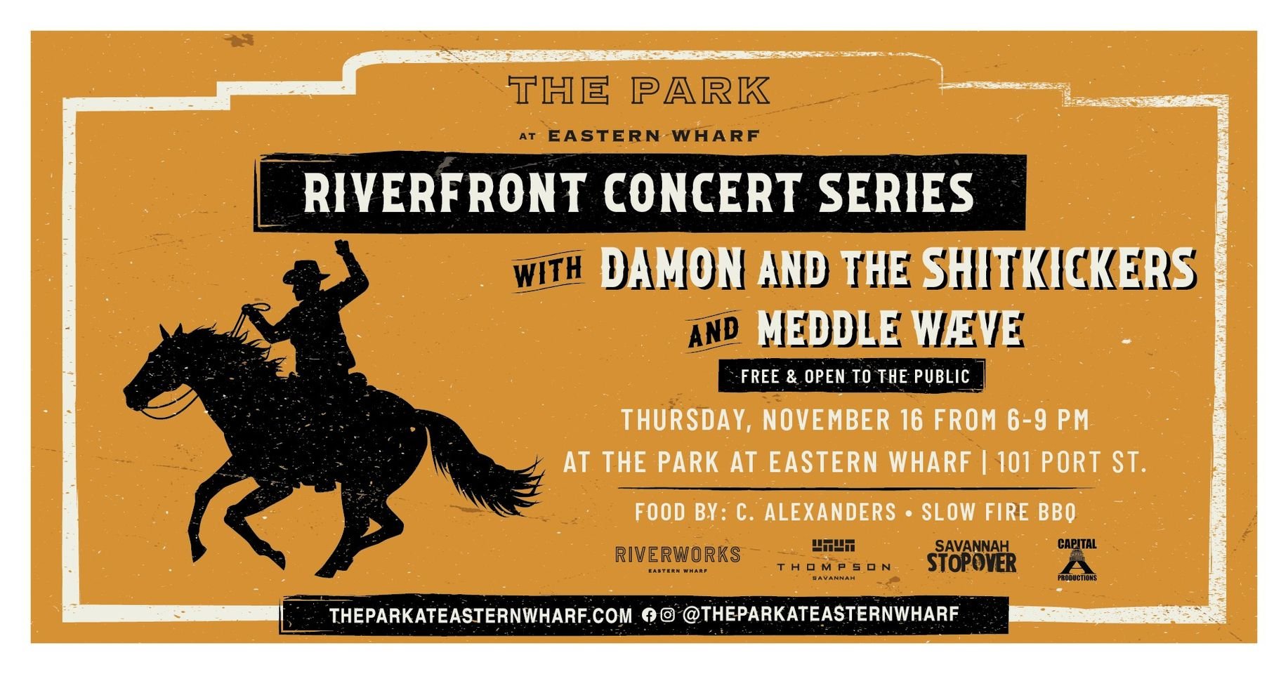 November Riverfront Concert Series with Damon and the Sh*tkickers and Meddle Waeve