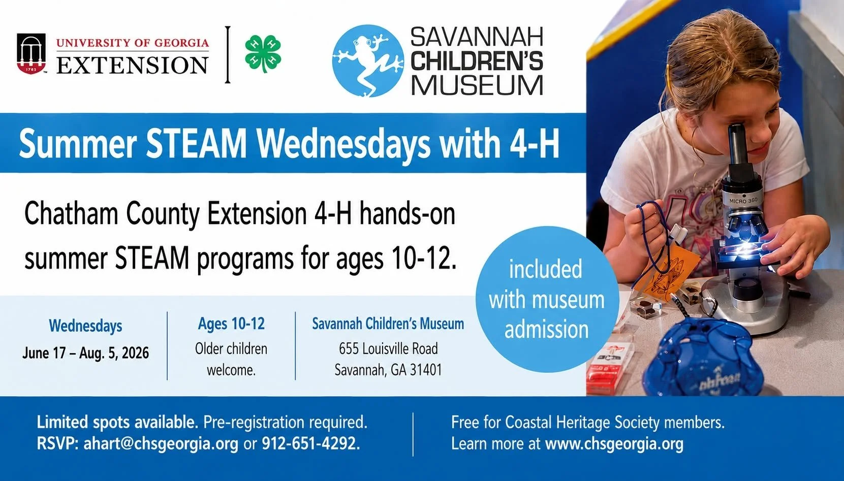 4-H Hands-On Summer Science Programs and Savannah Children's Museum