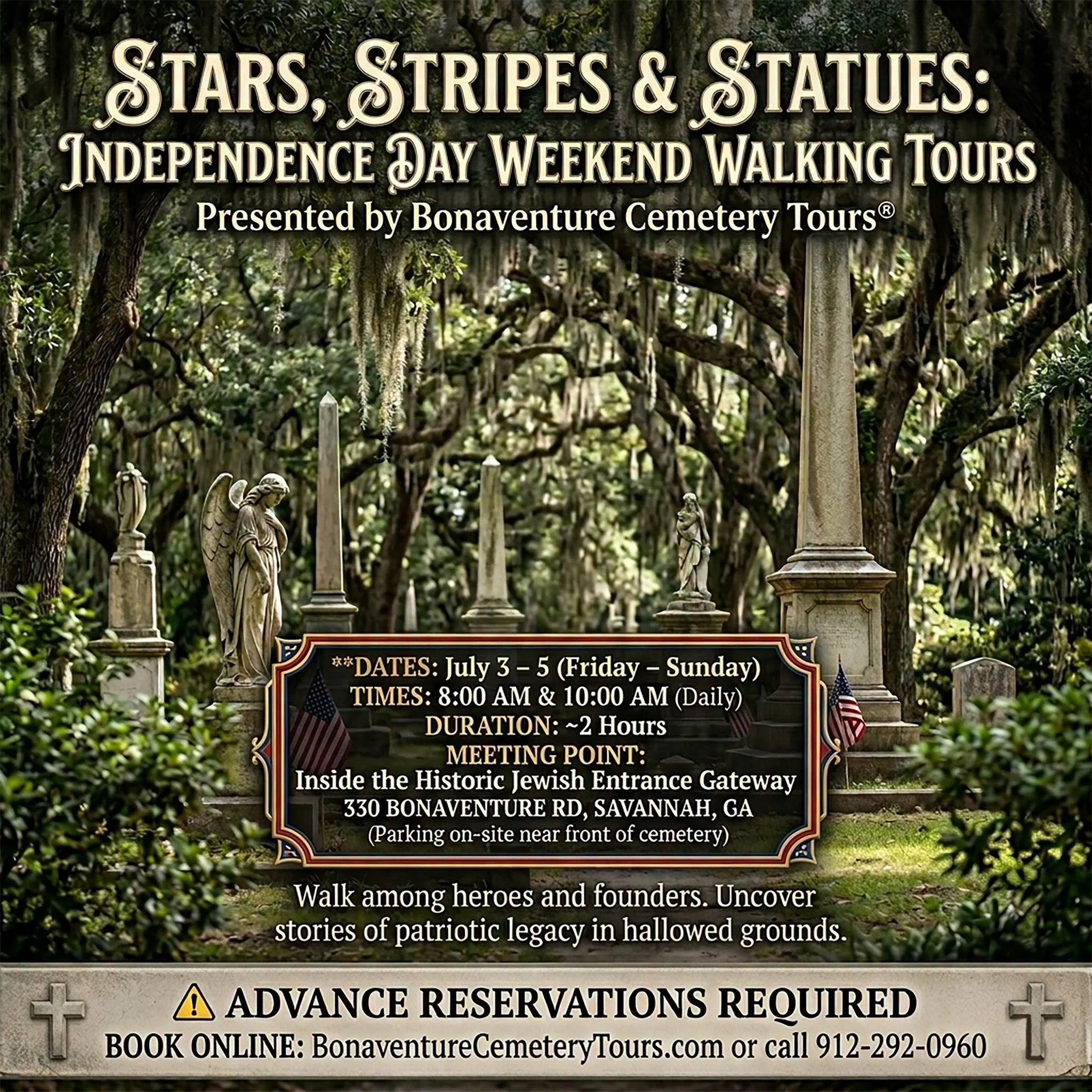 Stars, Stripes &amp; Statues:  Independence Day Weekend Walking Tours