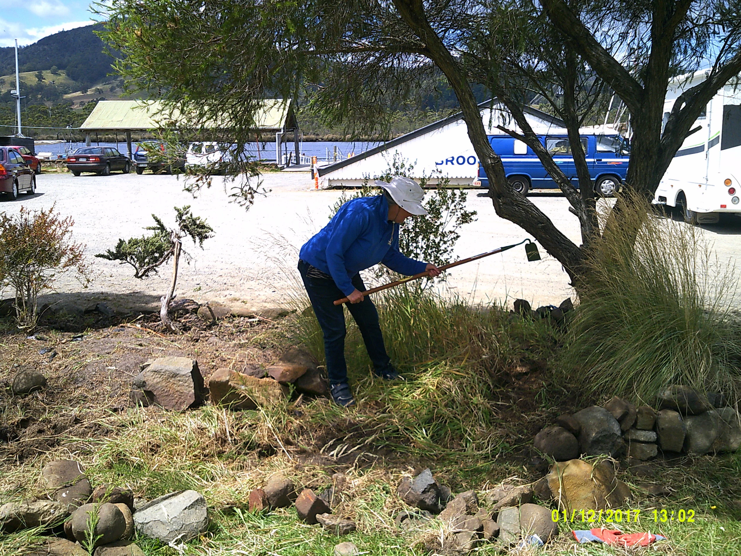 Christina in the front garden