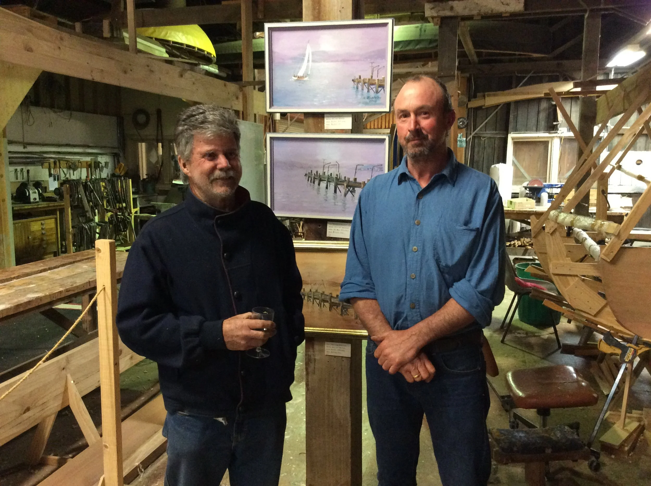 Boat builders Pete and David