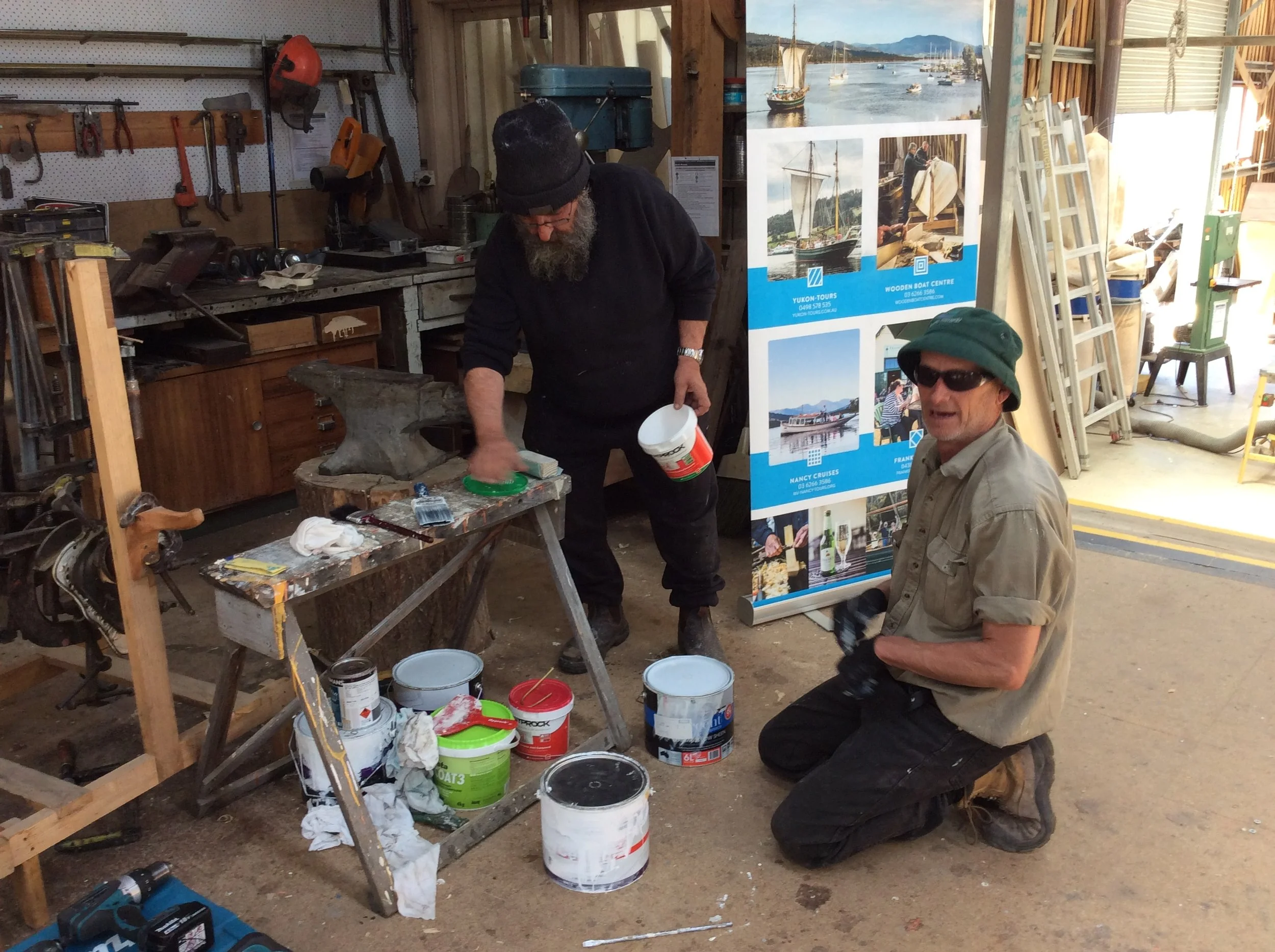 Bob and Mark mixing something