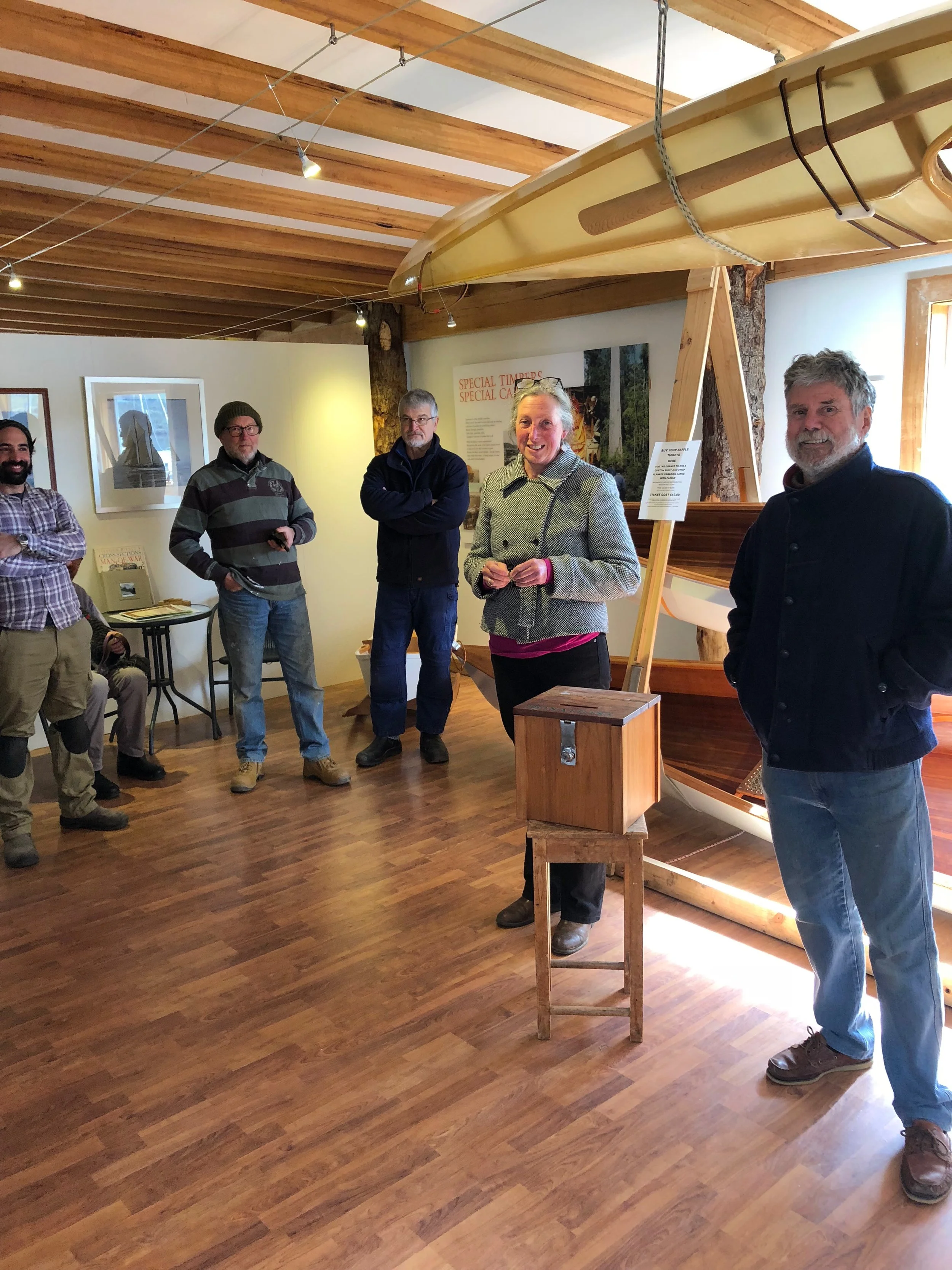 Anne Holst, Manager of the Wooden Boat Centre and Pete Heading, Shipwright and the builder of the Canadian Canoe 