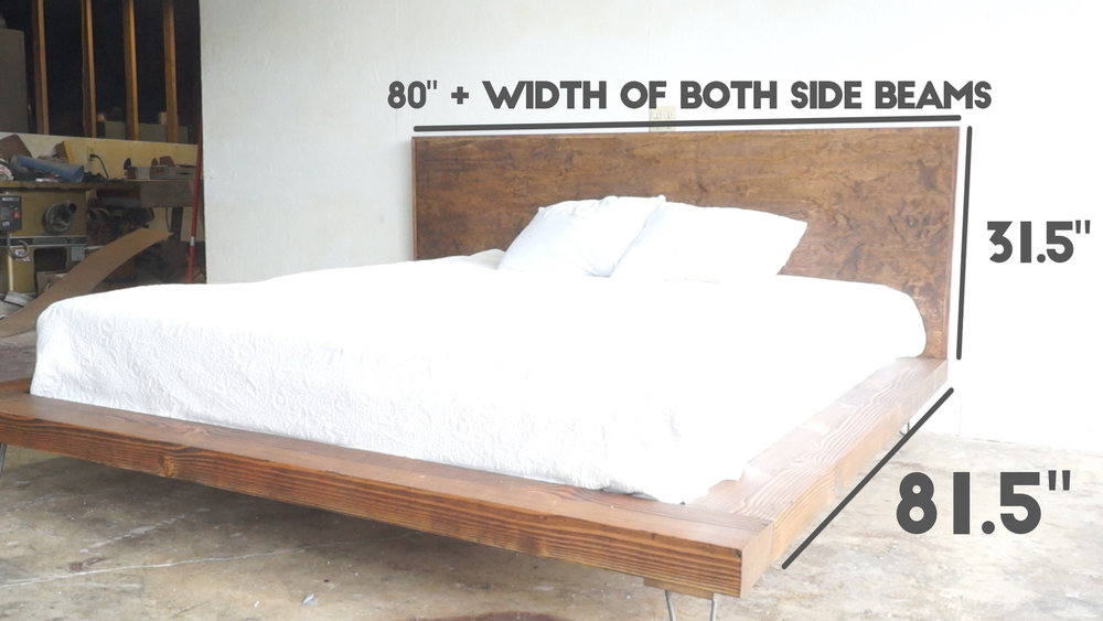 Diy Modern Platform Bed Builds, King Size Bed Frame Dimensions Diy