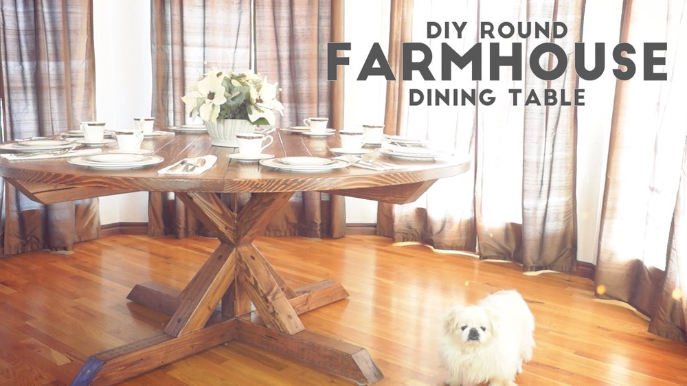 Diy Round Farmhouse Dining Table, How To Make A Round Kitchen Table Top