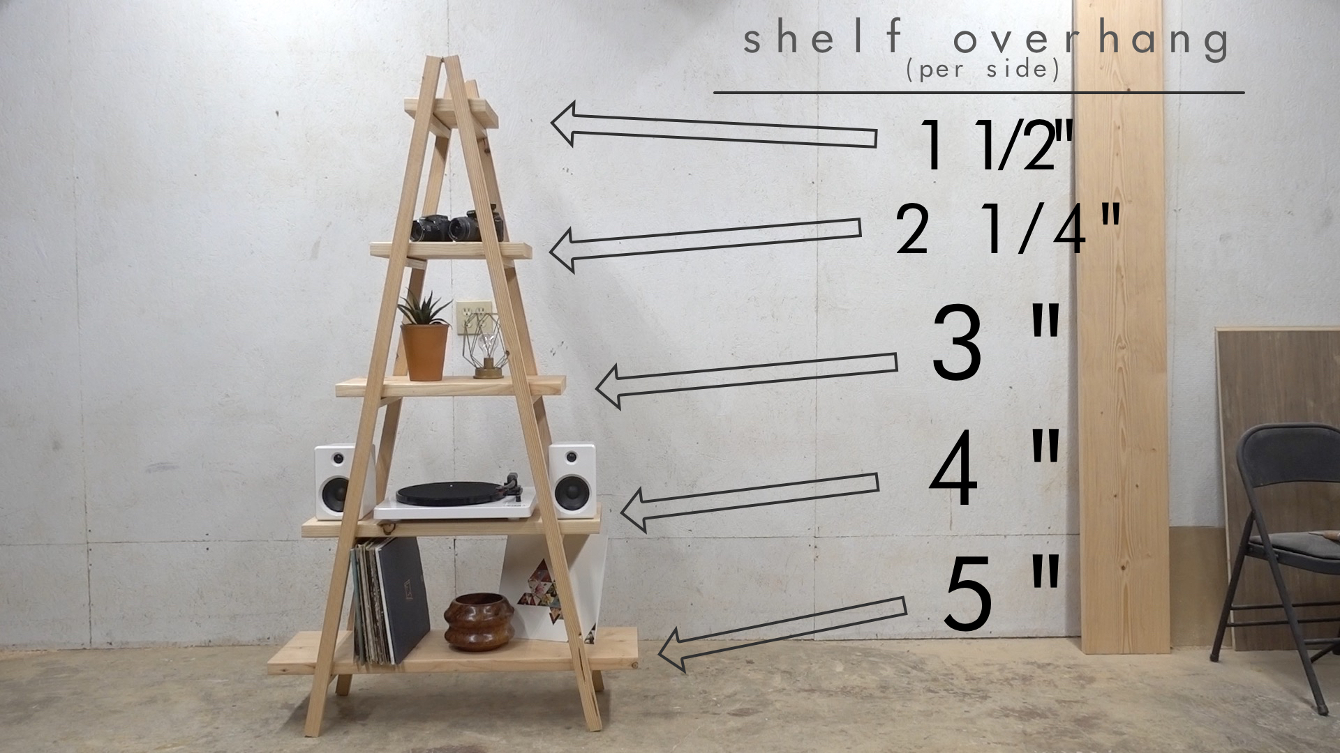 Diy A Frame Ladder Bookshelf Modern Builds