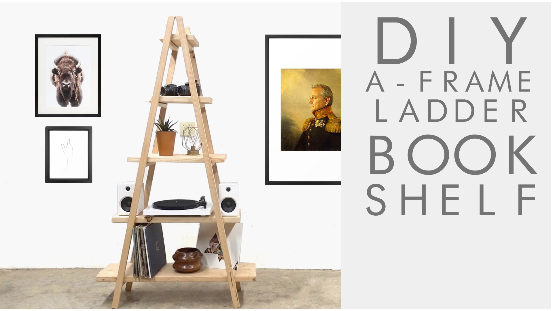 Diy A Frame Ladder Bookshelf Modern Builds