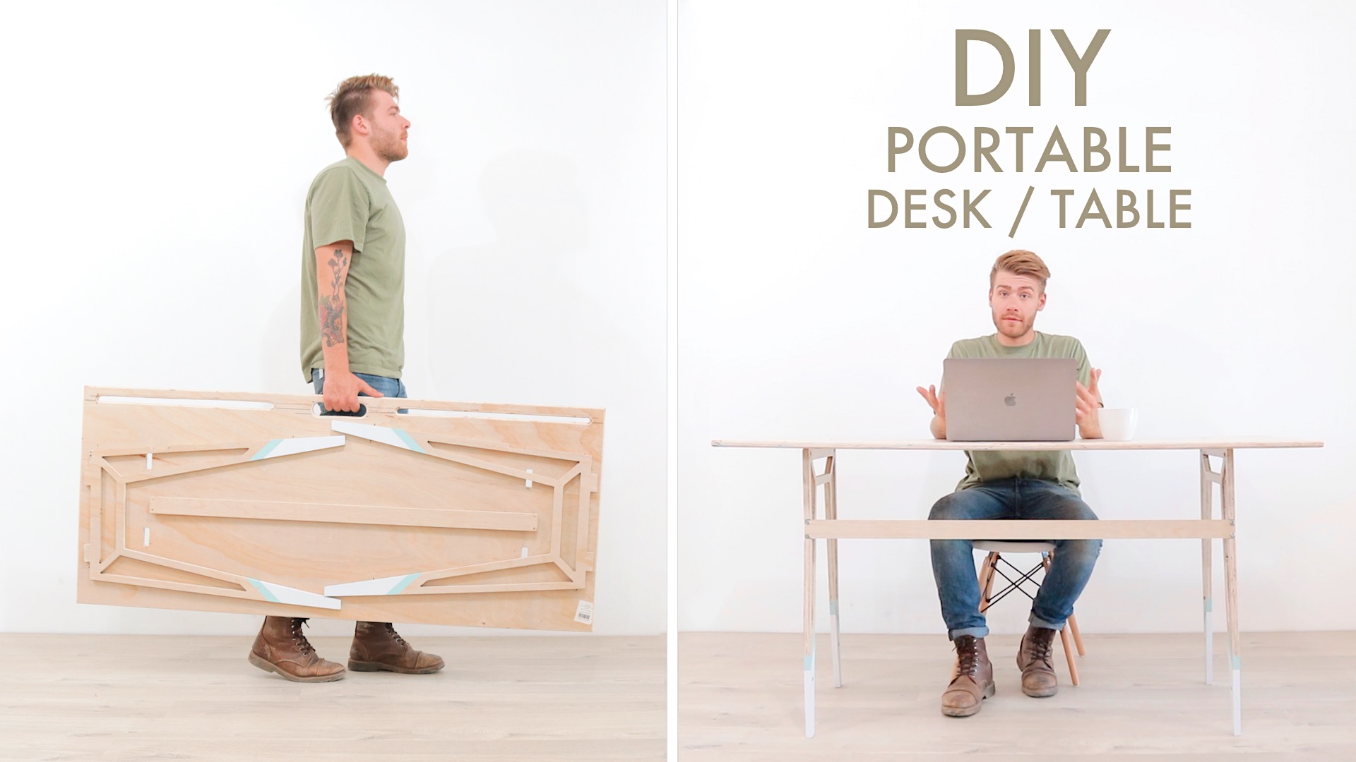  A portable, Fold Up Desk from a Single Sheet of 3/4” Plywood by: Mike Montgomery | Modern Builds 