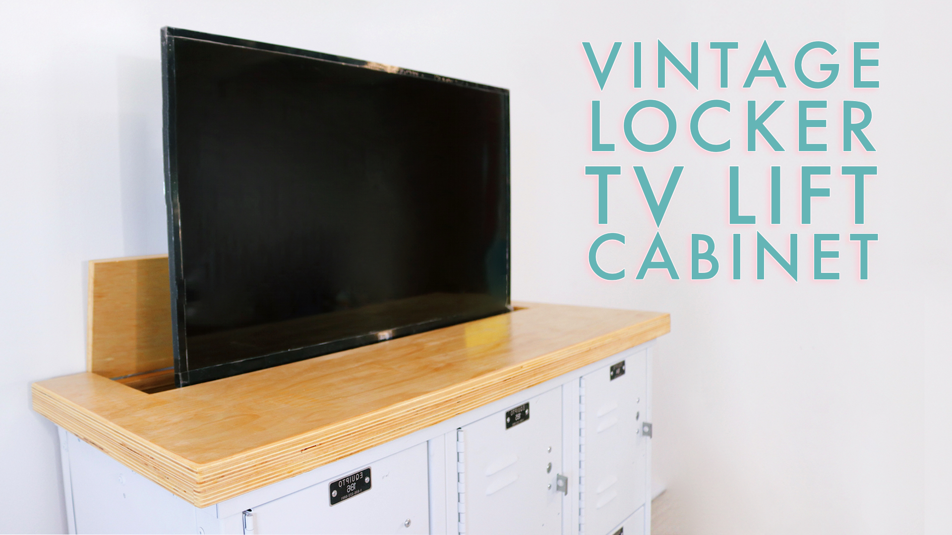  Vintage Lockers Turned into a TV Lift Cabinet / Media Console by: Mike Montgomery | Modern Builds 