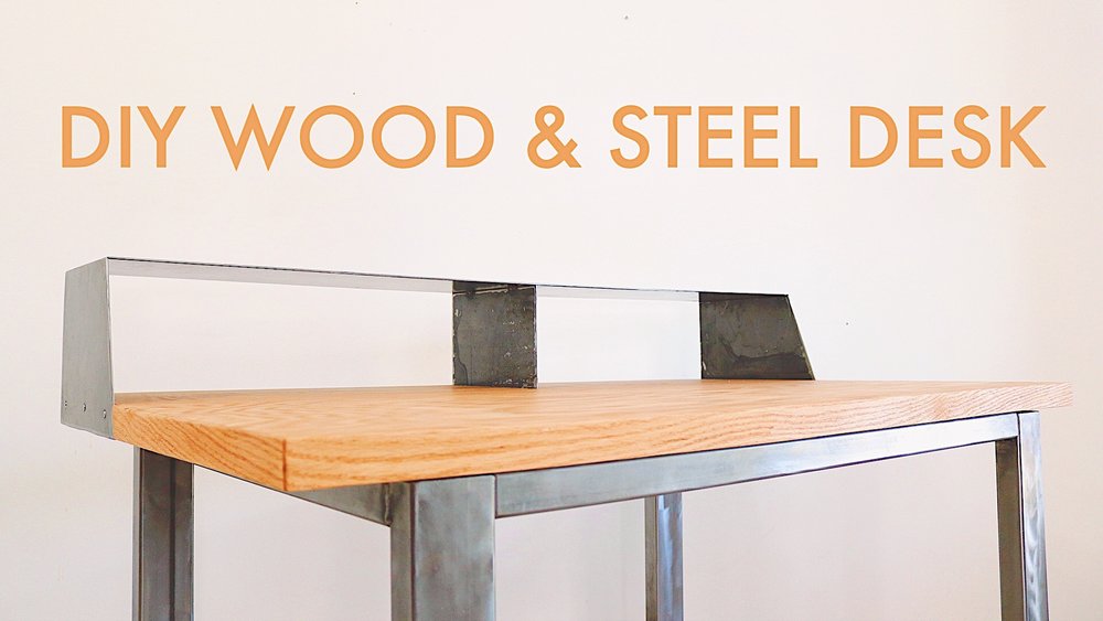 Diy Wood And Steel Desk Modern Builds, Modern Wood Desk Plans