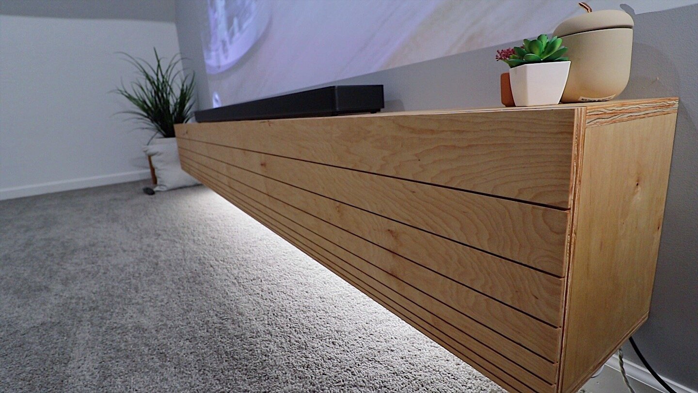 Floating Media Console by Mike Montgomery for Modern Builds