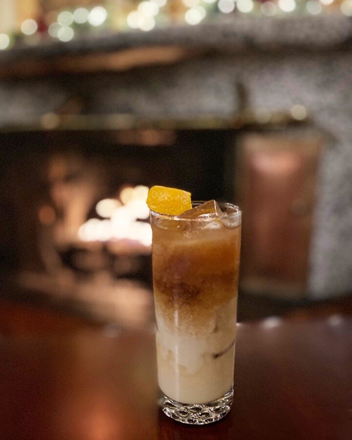 Stop by to view the Festival of Trees, sit by the fire and enjoy our bartender Jared's holiday creation &quot;Pumpkin Spice Libation.&quot; #the_mansion_restaurant #orcasisland #festivaloftrees