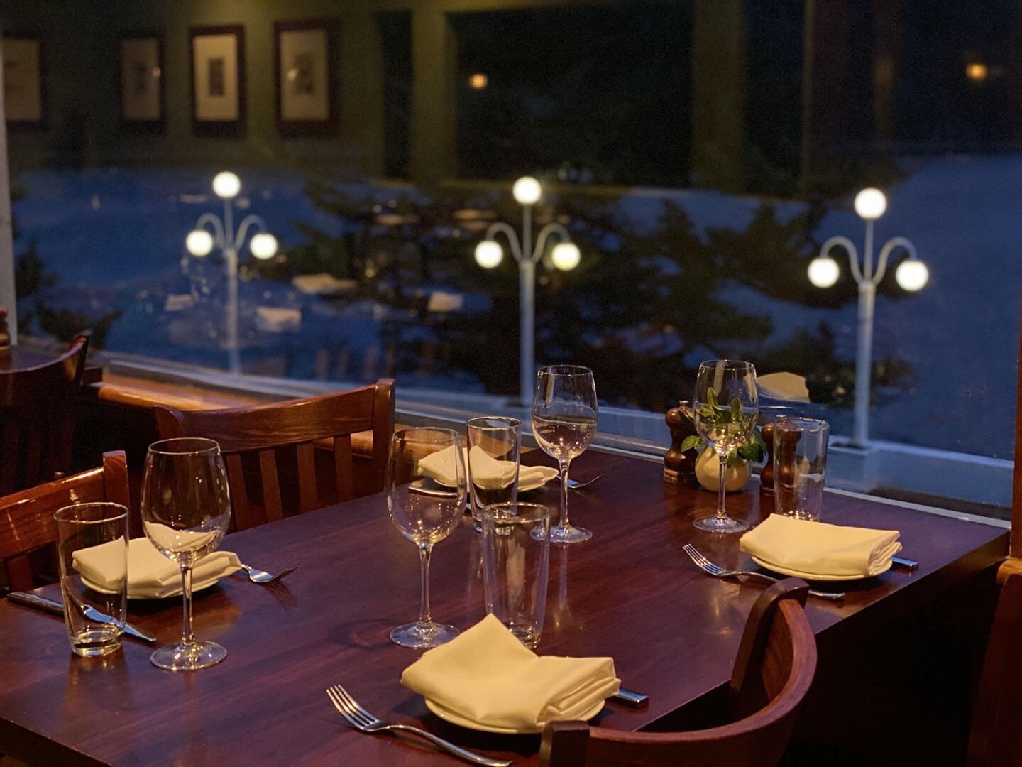 Waterfront dining in the historic Moran Mansion - now open daily for dinner from 5 pm - 9 pm!