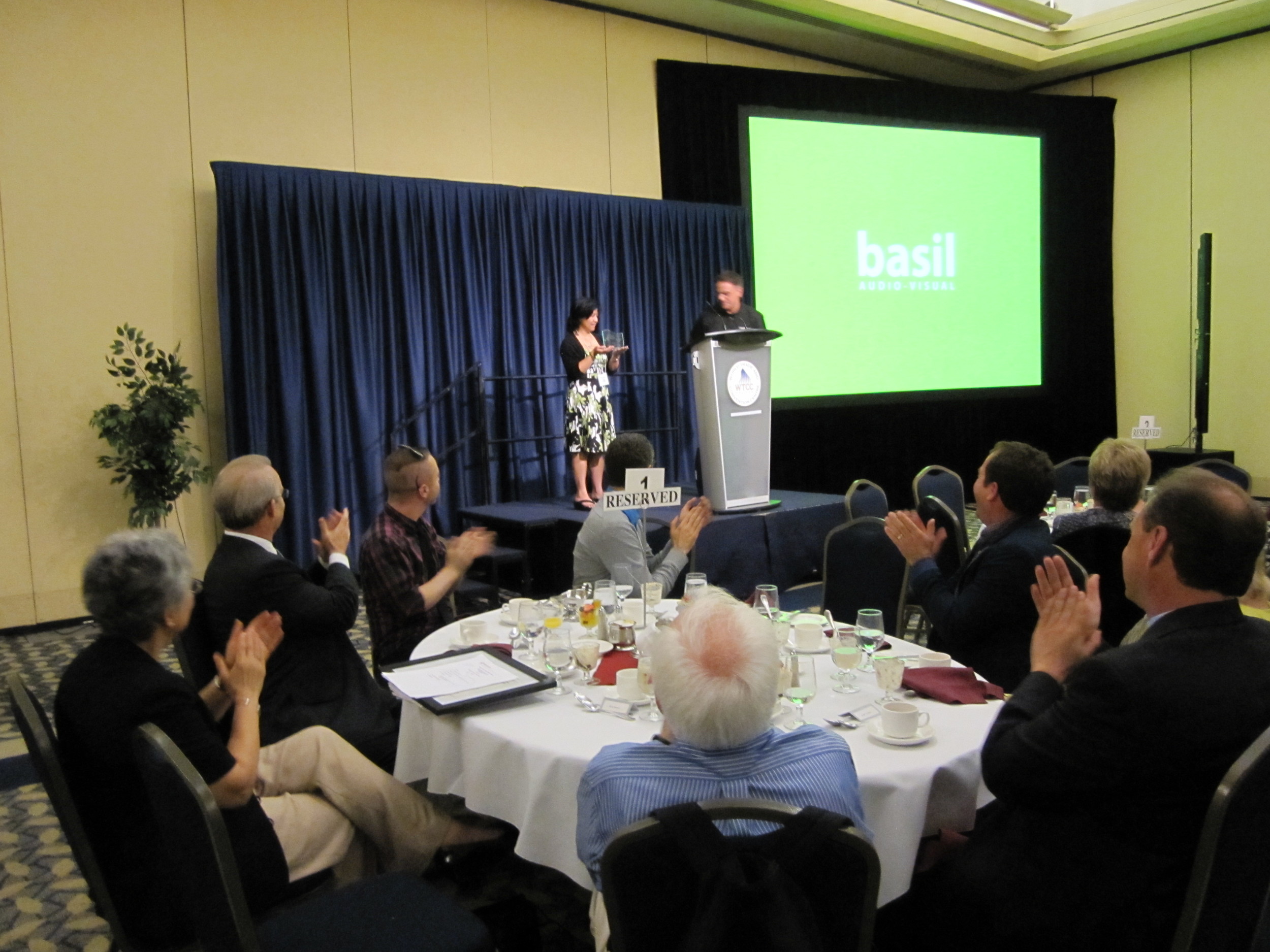 Receiving the 2013 Tech Teacher of the Year Award