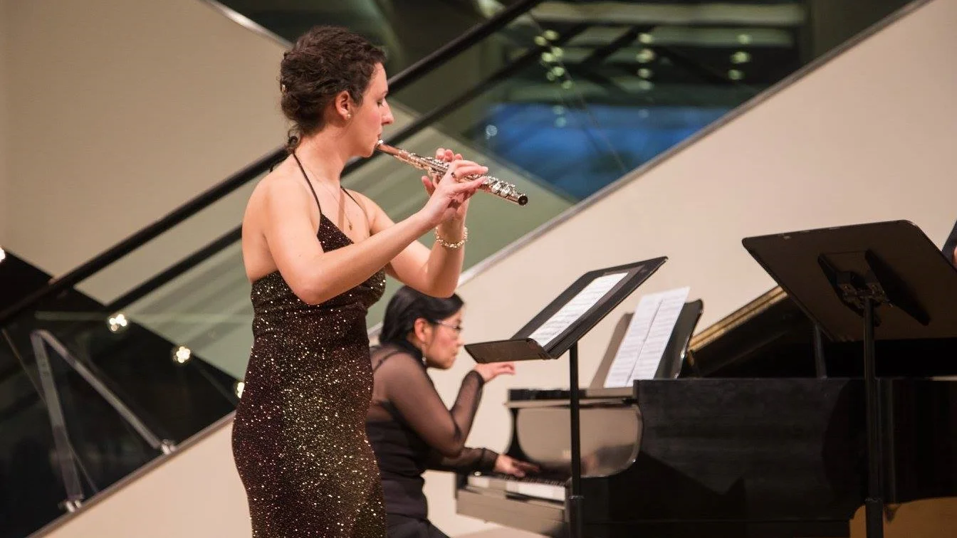 Performing Doppler's Andante for a local independent film project (2016). Credit: Carmen Khuu.