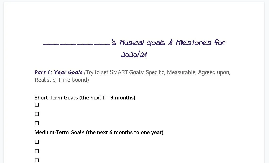 Friday Freebie: 2020/21 Goal Setting Sheet