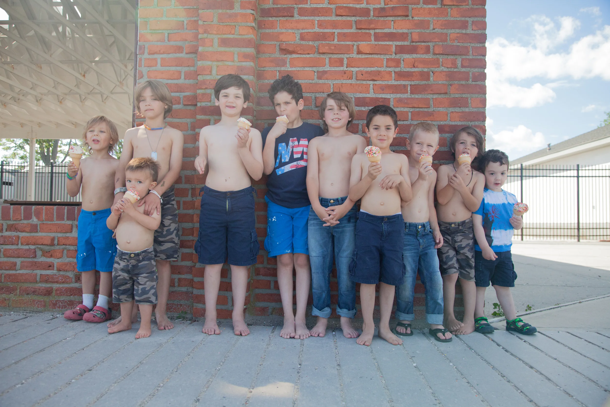 After shooting the King of Harts, look book. The boys enjoyed some ice-cream 