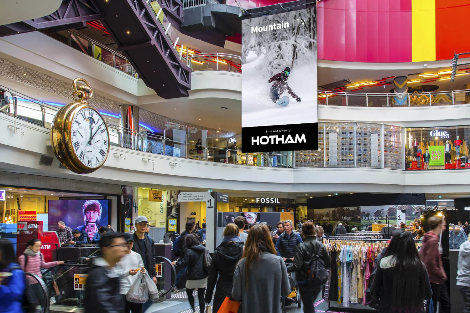  Hotham oOh! Outdoor Advertising, Melbourne Central Mountain TV. MDW Graphic Designers Albury Wodonga 