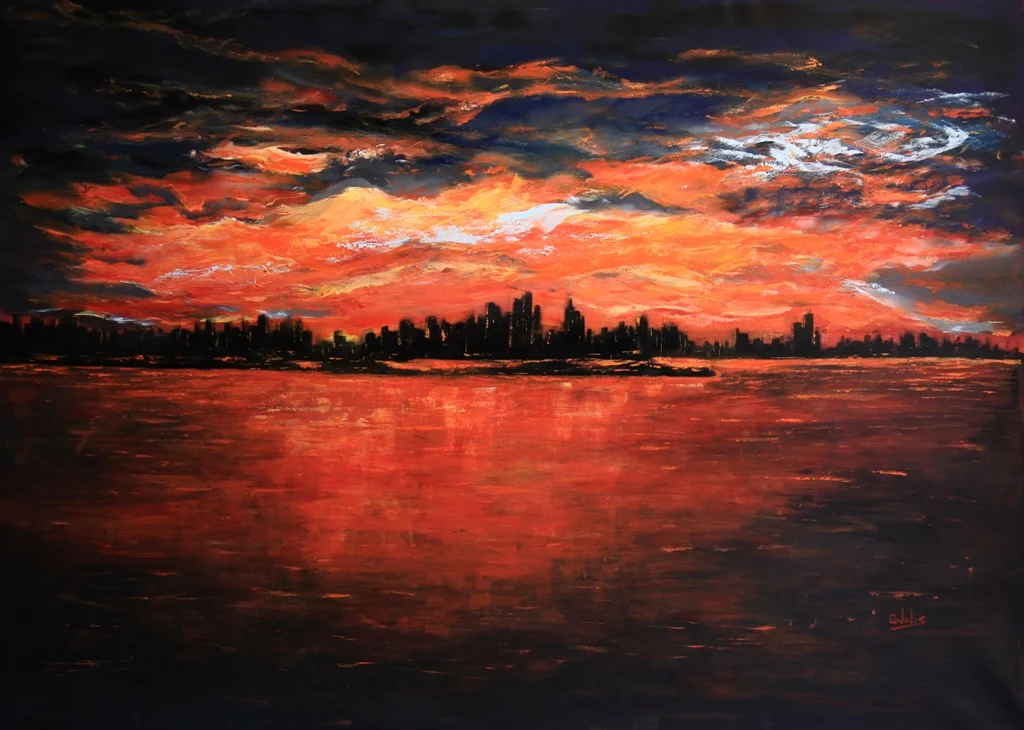 SUNSET IN NEW YORK ACRYLIC ON CANVAS 188X128 copy.jpg