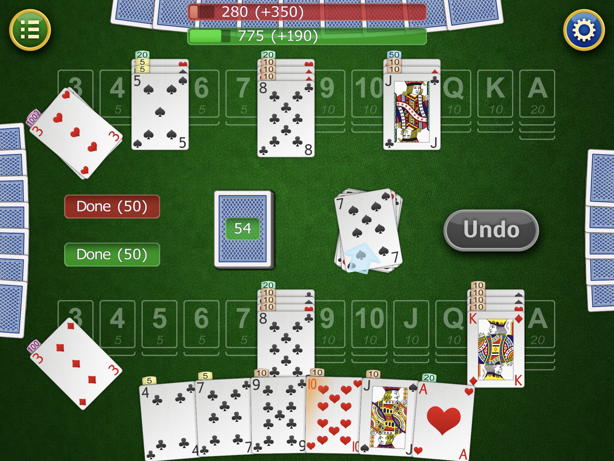 Online Canasta game with  