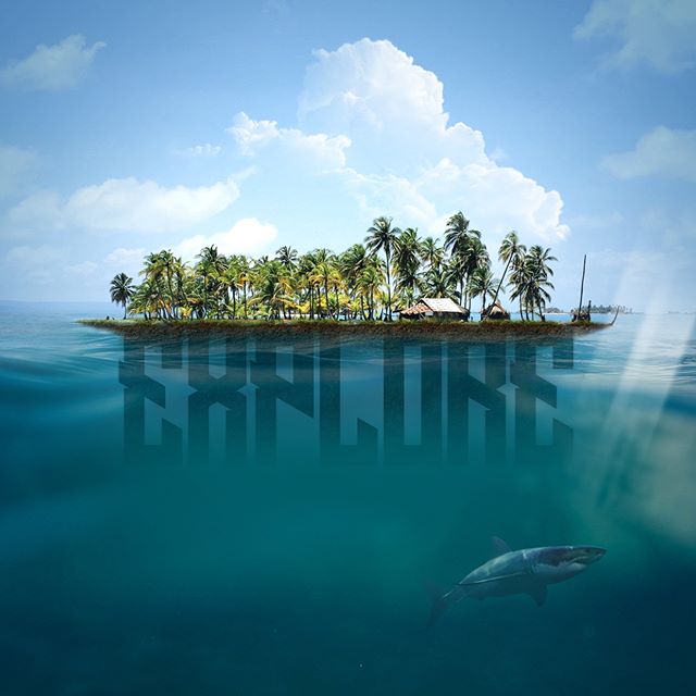 Explore &hellip; #experiment #photoshop #render #adobe #instaoftheday #beauty #nature #island #tropical #holiday #beach #sun #explore #exploration #discovery #shark #sealife #sunshine #hot #design #graphicdesign #studio #unsplash #type #typography