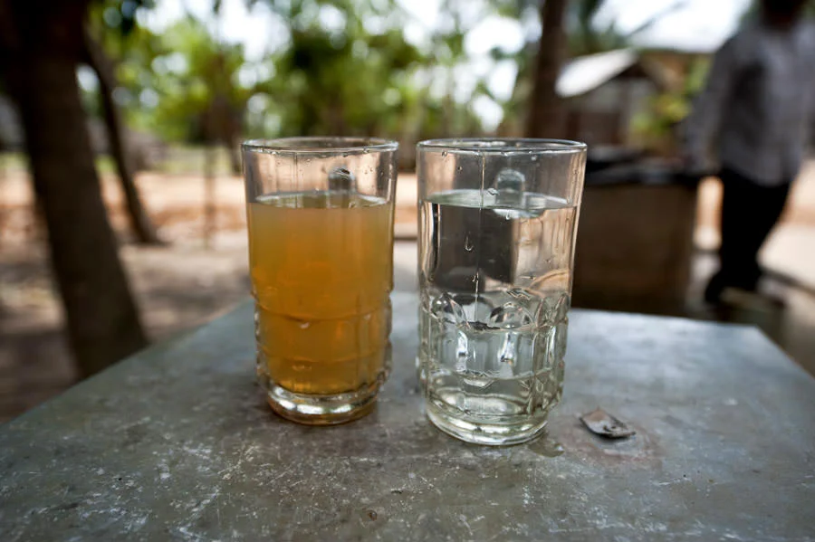 Biosand filters - before & after. Photo: charity: water
