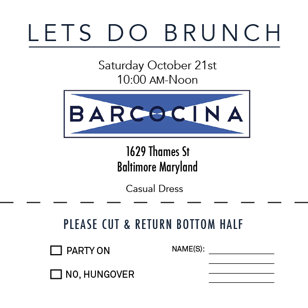 Post wedding brunch celebration invite