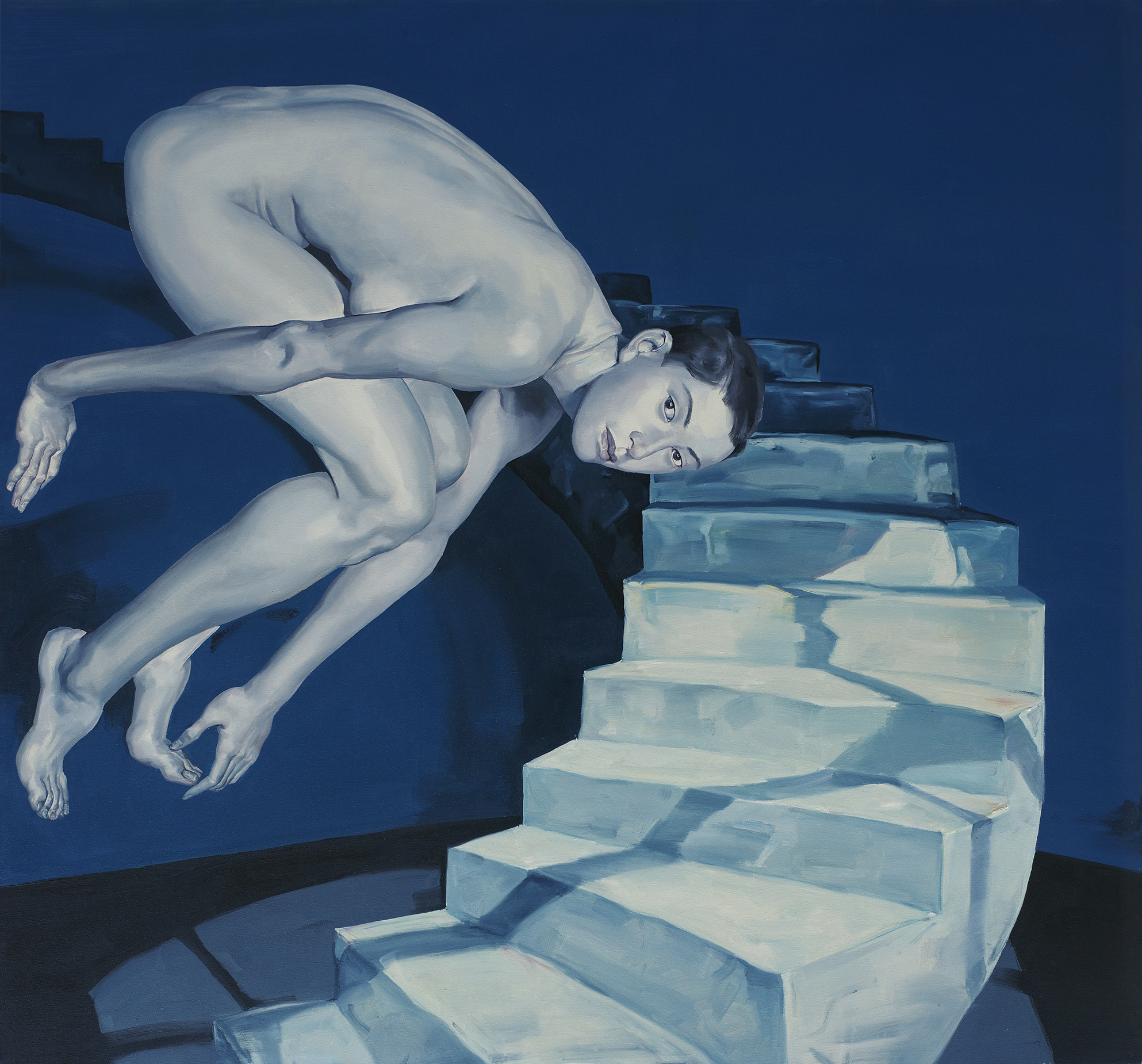 Wu Jun, City Migrator series: Spiral Staircase, 2010, oil on canvas, 150cm x 160cm