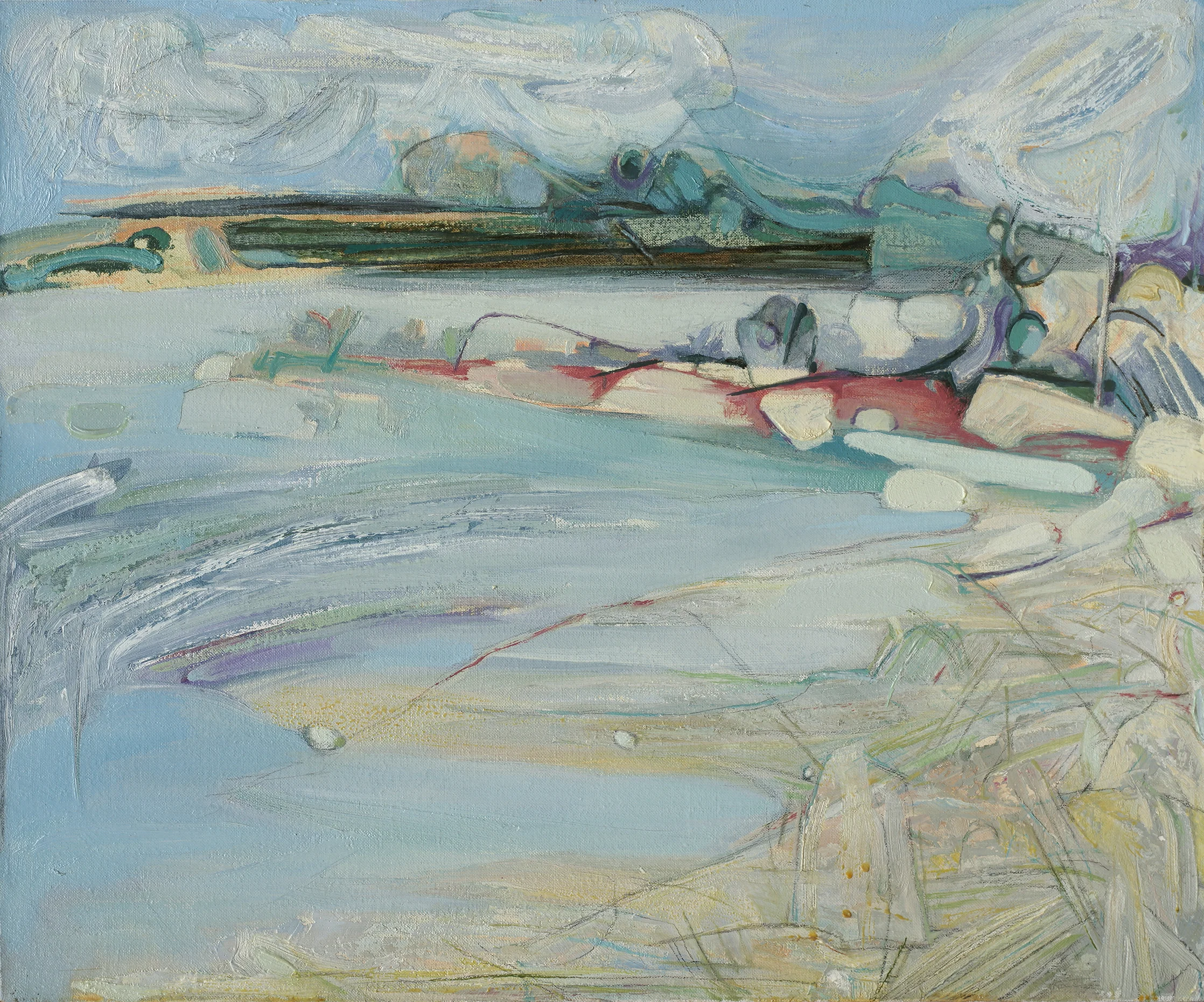 Chen Li, By the River , oil on linen canvas, 60cm x 51cm