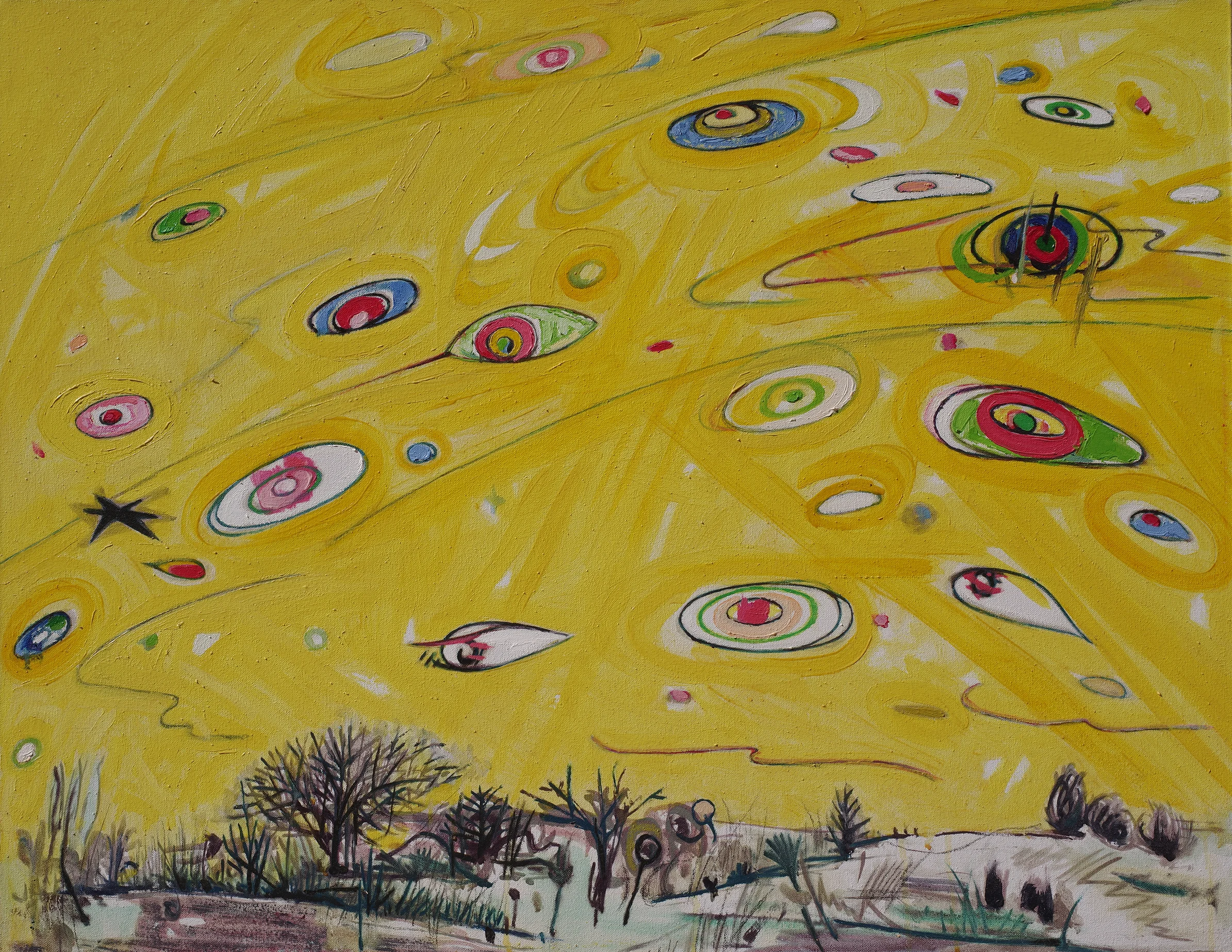 Chen Li, The Joyful Universe, 2010, oil on linen canvas, 90cm x 90cm