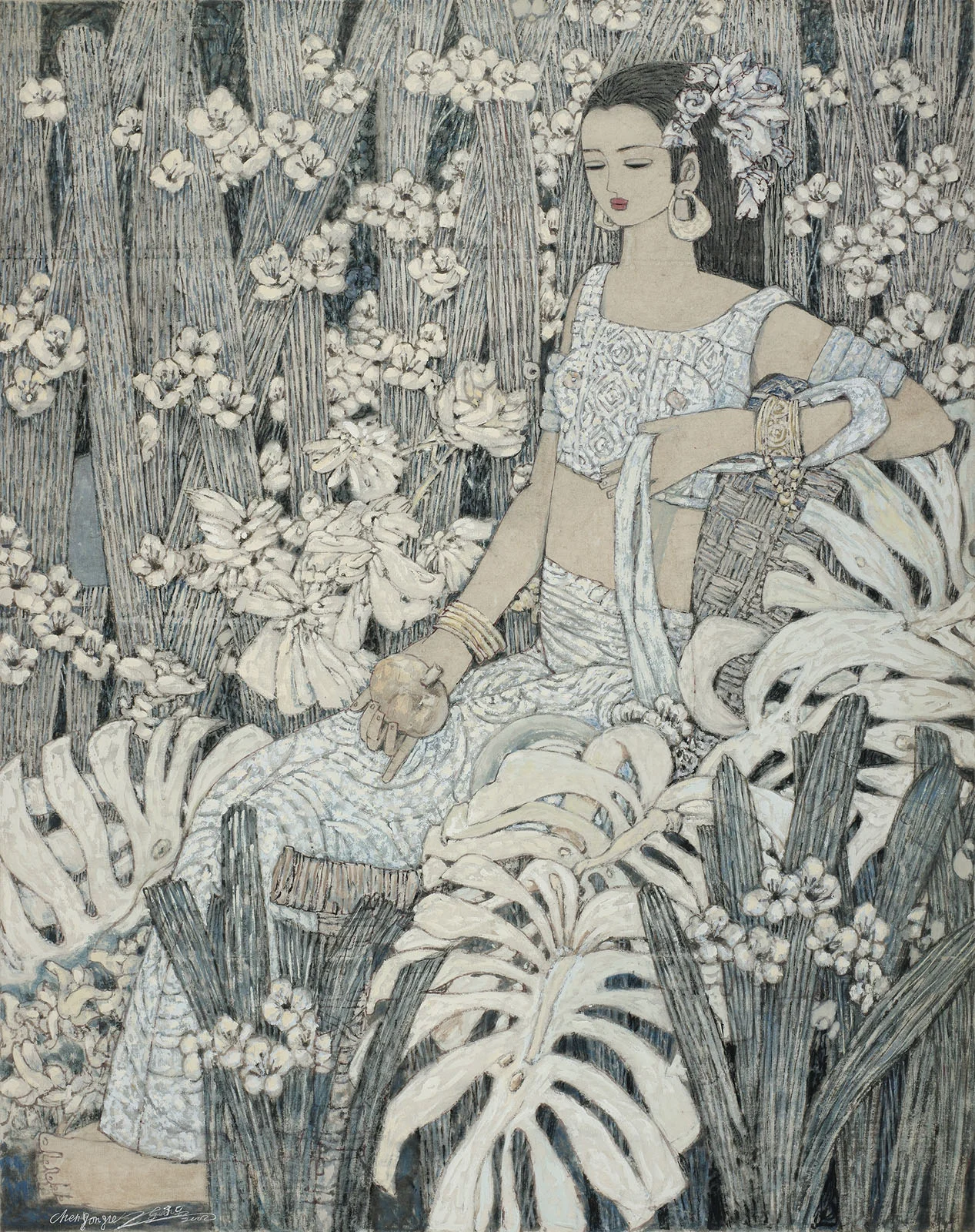 Chen Yongle, 2002, acrylic on Korean rice paper, 96cm x 75cm ENQUIRE