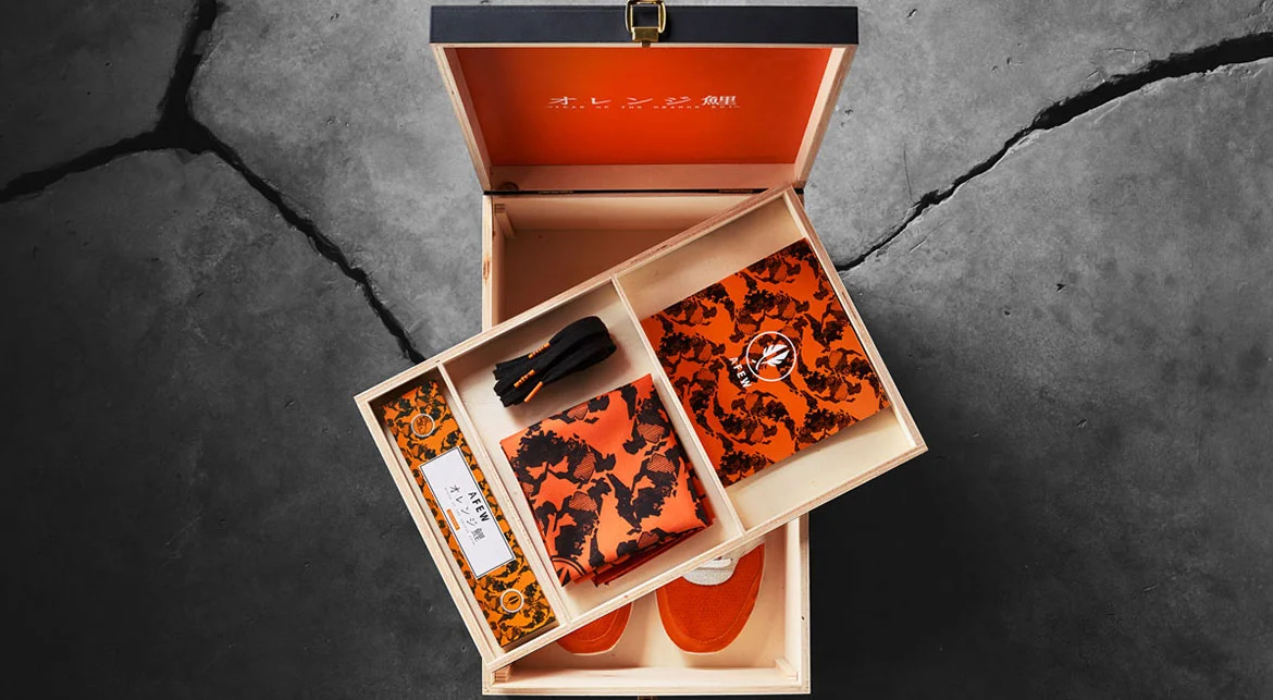 afew asics koi orange