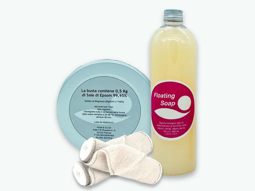 Kit per Scrub e Bendaggi Anti Celulite al Sale di Epsom Floband