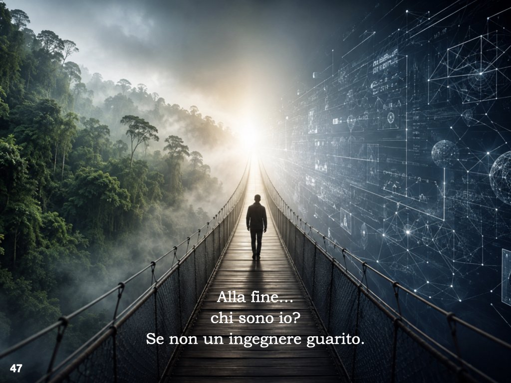 Da una parte c’era l’ingegnere, abituato a chiedere:
“Come fai a dimostrarlo?”

Dall’altra c’era ciò che avevo vissuto in Amazzonia.
Un’esperienza profonda, reale per me, ma impossibile da trasformare automaticamente in una prova scientifica.

Fu all