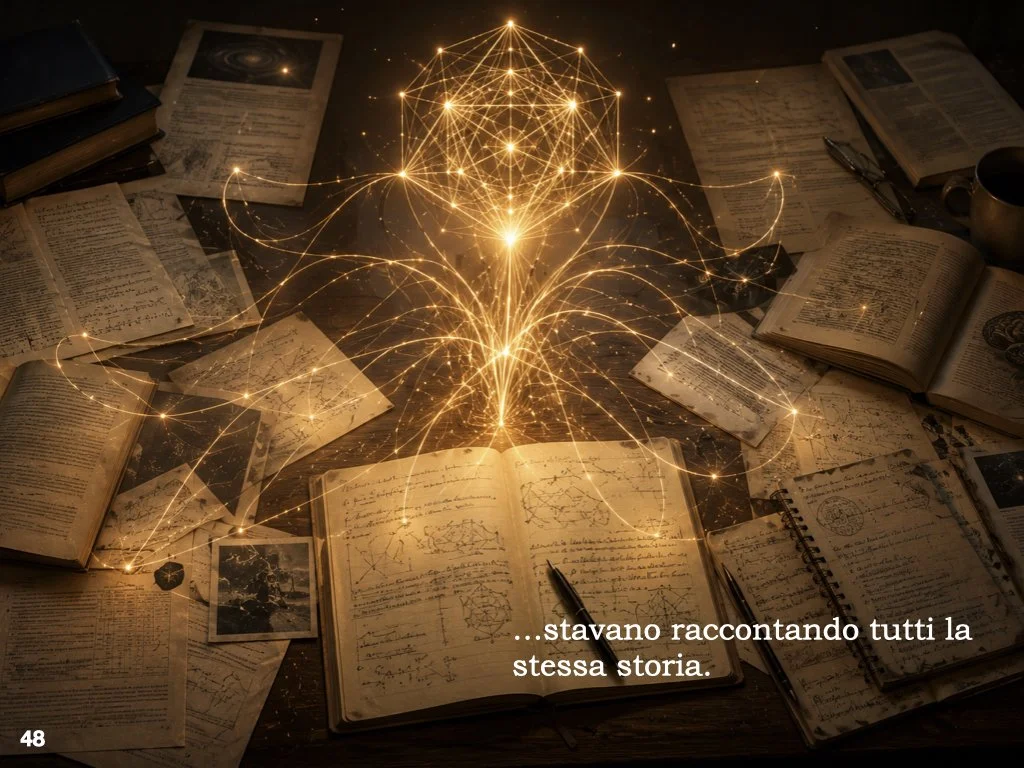 Provai a togliere i nomi degli autori.
Poi le discipline. Poi le etichette.

Rimasero soltanto le idee.

L’ipnosi riduceva il rumore mentale.
Il Floating quello sensoriale.
La meditazione favoriva la sincronizzazione.
Le neuroscienze parlavano di int