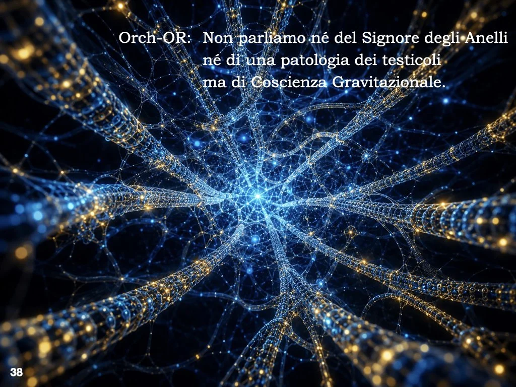 Orch-OR: quando fisica quantistica, gravità e coscienza si incontrano.
Nel 1994 Roger Penrose e Stuart Hameroff unirono le loro idee nella teoria Orchestrated Objective Reduction.
L’ipotesi propone che nei microtubuli neuronali possano svilupparsi st