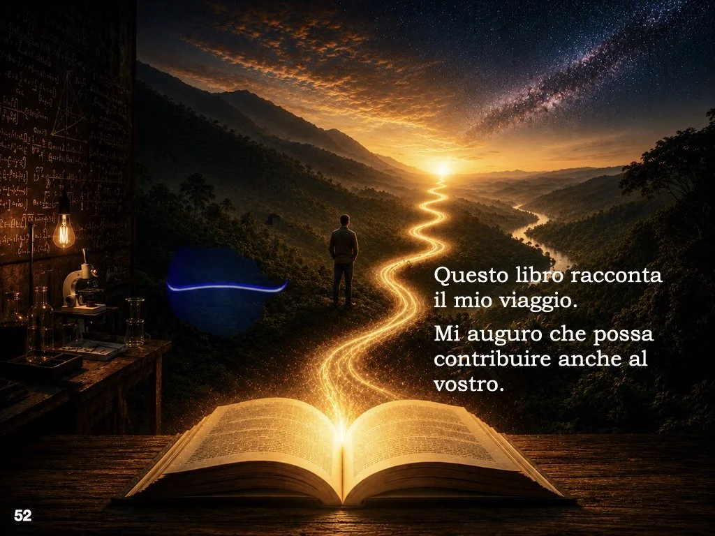 Non ho scritto un libro. Ho condiviso un viaggio. 

Negli ultimi vent’anni ho attraversato mondi apparentemente lontanissimi.

Ipnosi. Floating. Meditazione. Neuroscienze. Fisica. Amazzonia.

Ho incontrato ricercatori, psicologi, monaci, sciamani.
E 