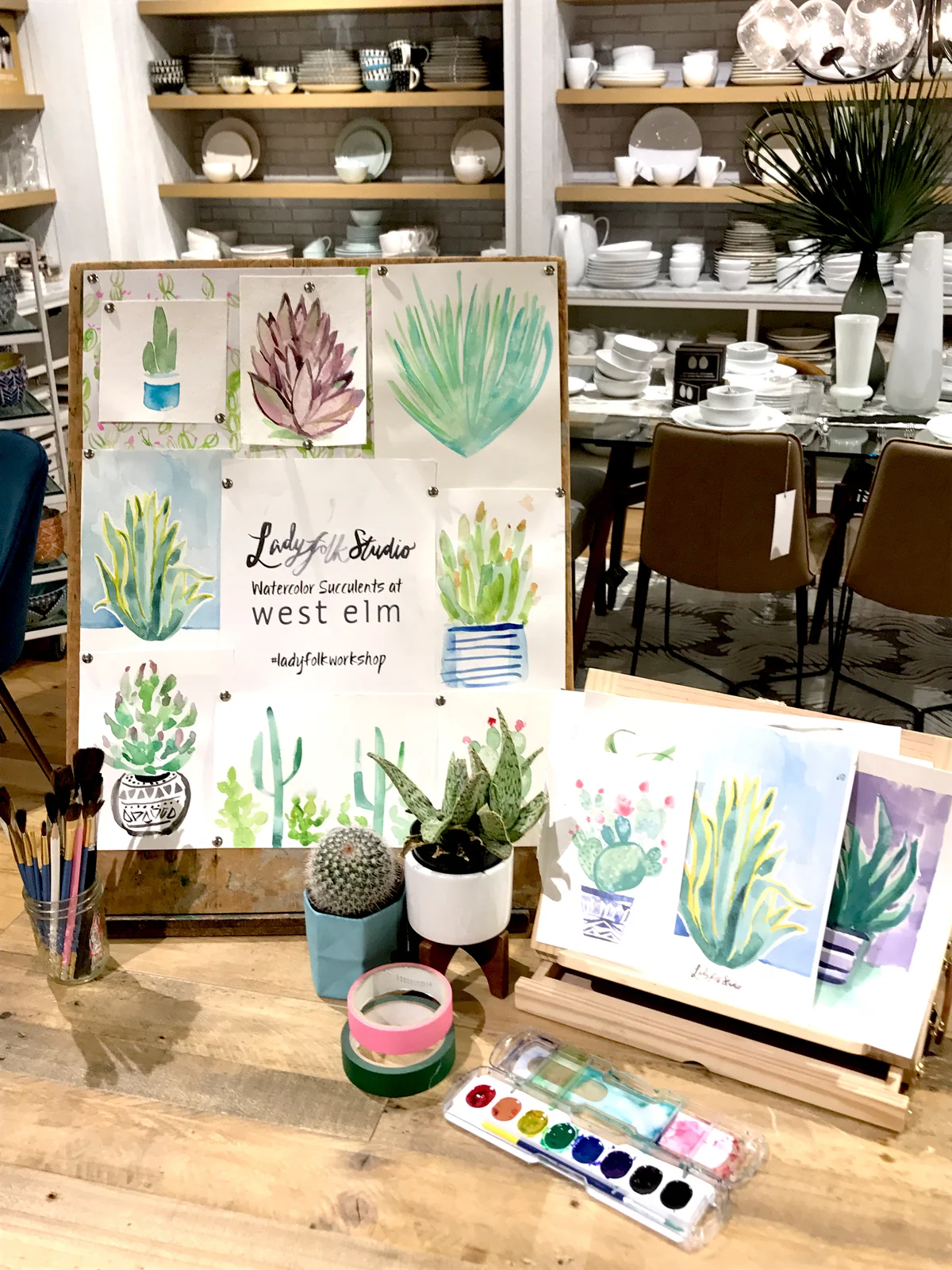 West Elm Painting Succulents Workshop Recap