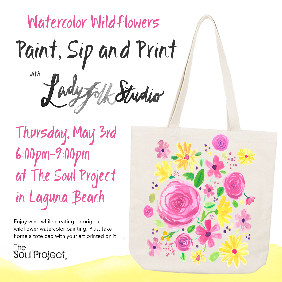 colorful wild flowers watercolor painting | Tote Bag