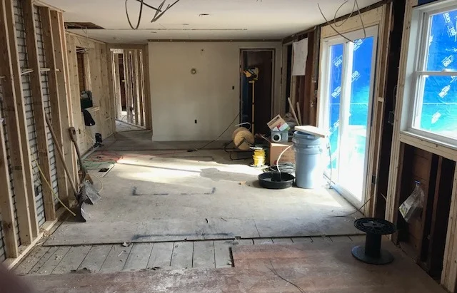 a more recent photo looking into the dining area from the kitchen
