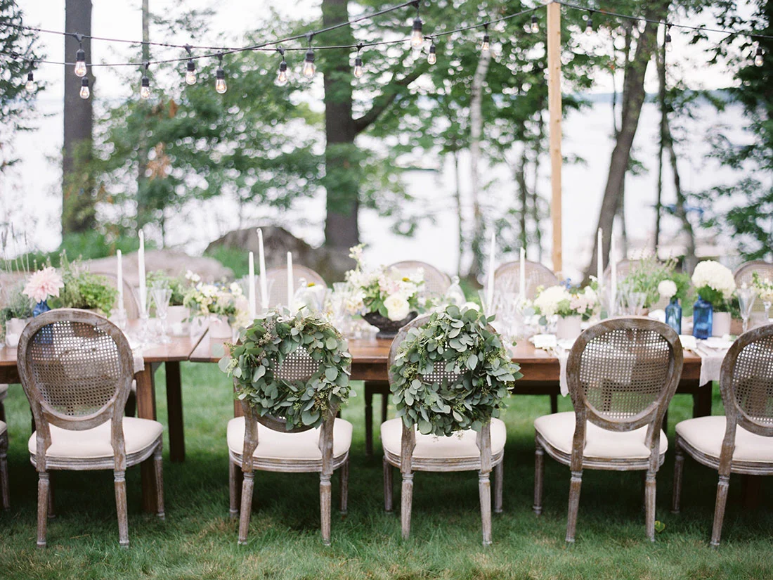 MAINE LAKESIDE AL FRESCO WEDDING by Boston based designer mStarr design