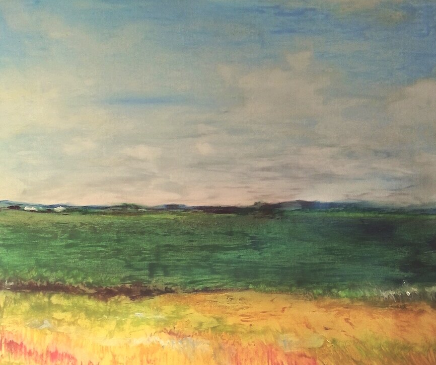 "FERTILE LAND", 14x17 oil pastel on paper